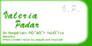 valeria padar business card